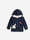 Kids Cardigan Knitted with Hood Blue