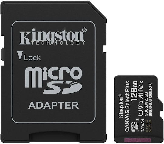 Kingston Canvas Select Plus microSDHC 128GB U1 V10 A1 UHS-I 150MB/s με αντάπτορα