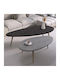 Oval Central Coffee Table Monty Wooden Black-Grey 2pcs L116xW46xH46cm