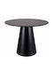 Detroit 733 Round Table Dining Room with Marble Surface Grey Marble, Black 77x77cm