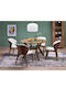 Houston 1984 Round Table Dining Room Wooden Walnut 77x77cm