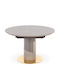 Houston 1533 Round Table Dining Room Grey, Light Grey, Gold 76x76cm
