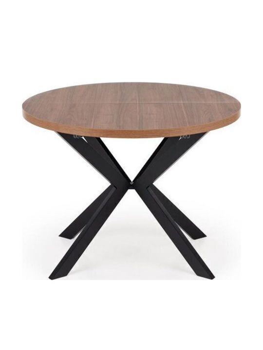 Houston 1495 Round Table Wooden Black, Walnut 76x76cm
