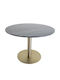Dallas 175 Round Table Dining Room with Marble Surface Gold, Black Marble 75x75cm