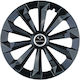 Set 4 Fame Black Wheel Covers R15 Ssangyoung Car Range