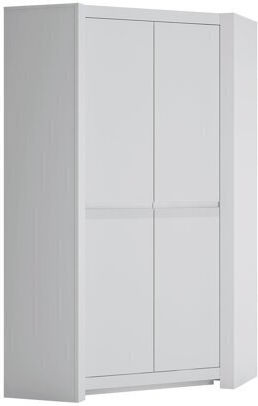 Triple Door Wardrobe Corner Domodeu 108 with Mirror White 103x103x199cm