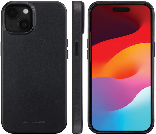 dbramante1928 Back Cover Δερμάτινο Μαύρο (iPhone 15)