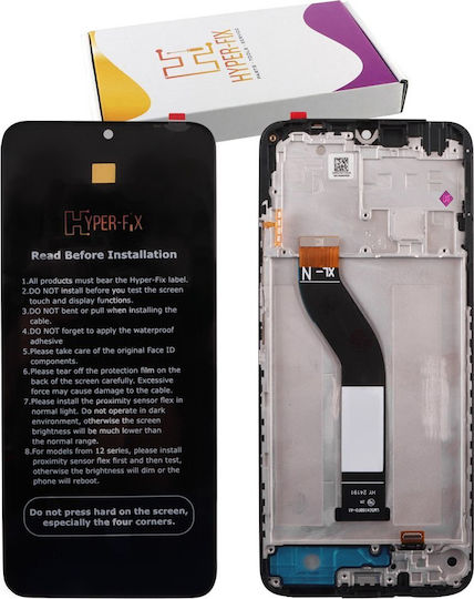 Hyper Fix Οθόνη με Μηχανισμό Αφής και Πλαίσιο για Xiaomi Redmi 14C, Poco C75 (Μαύρο)