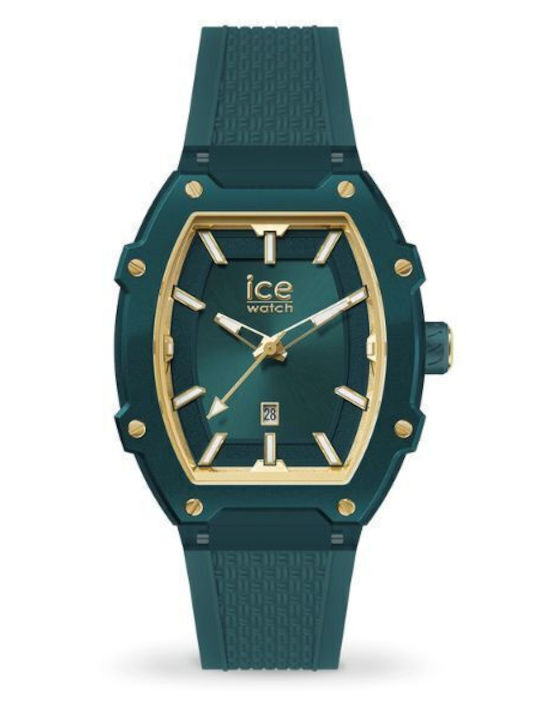 Women's Watch with Green Rubber Strap