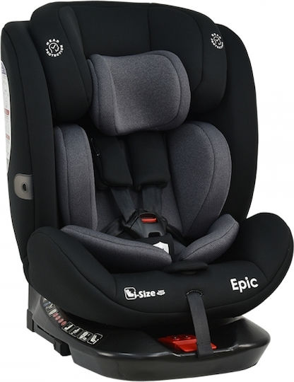Bebe Stars Epic Καθισματάκι Αυτοκινήτου i-Size με Isofix Black 0-36 kg