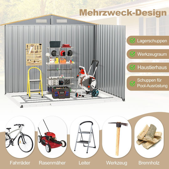 Metallic Galvanized Garden Shed 2.59x1.96x1.84m GT4105NA+ Metallic Galvanized Garden Shed 2.59x1.96x1.84m GT4105NA+