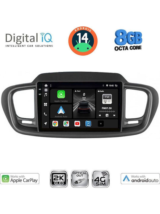 Digital IQ Car Audio System for Kia Sorento 2014-2020 (Bluetooth/USB/WiFi/GPS/Apple-Carplay/Android-Auto) with Touch Screen 10"