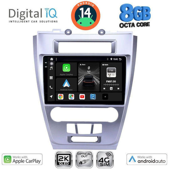 Digital IQ Car Audio System for Ford Fusion 2012-2017 (Bluetooth/USB/WiFi/GPS/Apple-Carplay/Android-Auto) with Touch Screen 10"