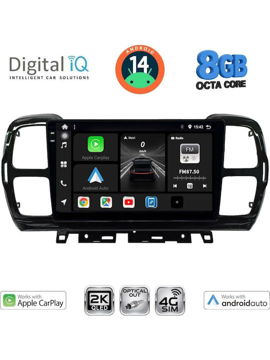 Digital IQ Car Audio System for Citroen C5 Aircross 2017-2021 (Bluetooth/USB/WiFi/GPS/Apple-Carplay/Android-Auto) with Touch Screen 9"