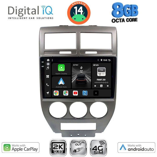 Digital IQ Ηχοσύστημα Αυτοκινήτου για Jeep Compass / Patriot 2007-2016 (Bluetooth/USB/WiFi/GPS/Apple-Carplay/Android-Auto) με Οθόνη Αφής 10"