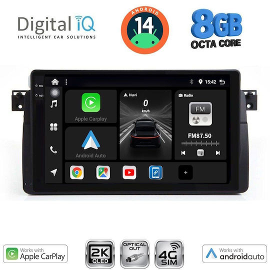 Digital IQ Ηχοσύστημα Αυτοκινήτου για BMW E46 1998-2005 (Bluetooth/USB/WiFi/GPS/Apple-Carplay/Android-Auto) με Οθόνη Αφής 9"