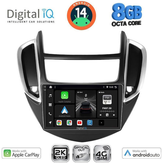 Digital IQ Car Audio System for Chevrolet Trax 2014-2022 (Bluetooth/USB/WiFi/GPS/Apple-Carplay/Android-Auto) with Touch Screen 9"