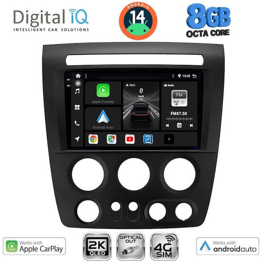 Digital IQ Car Audio System Hummer H3 2005-2009 (Bluetooth/USB/WiFi/GPS/Apple-Carplay/Android-Auto) with Touch Screen 9"