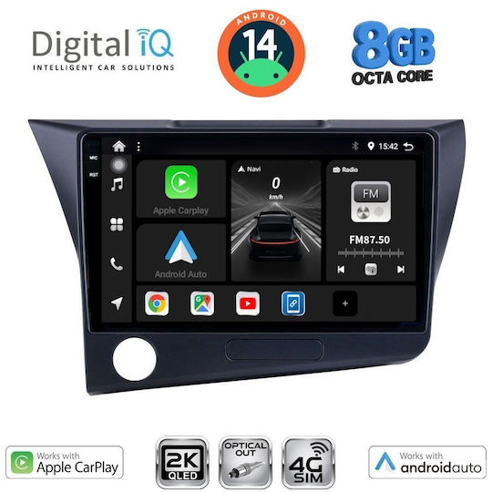 Digital IQ Car Audio System for Honda CR-Z 2010-2016 (Bluetooth/USB/WiFi/GPS/Apple-Carplay/Android-Auto) with Touch Screen 9"