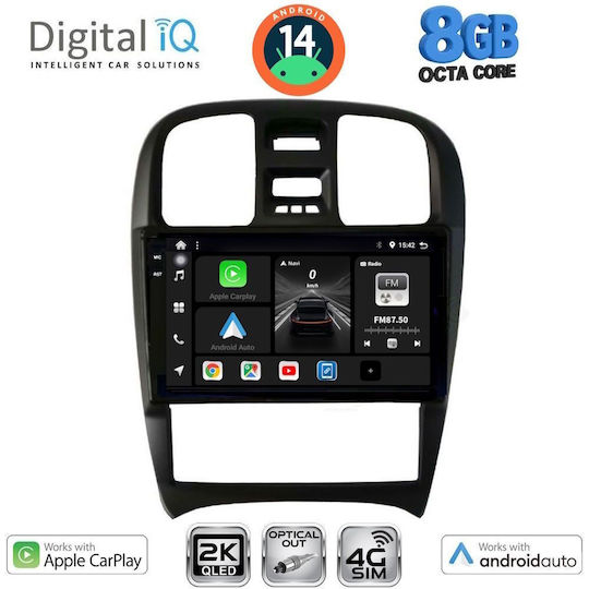 Digital IQ Car Audio System for Hyundai Sonata 2000-2006 (Bluetooth/USB/WiFi/GPS/Apple-Carplay/Android-Auto) with Touch Screen 9"