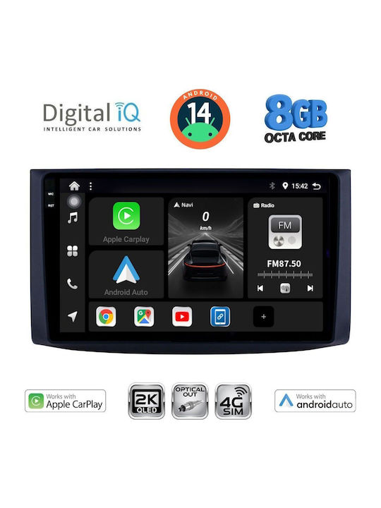 Digital IQ Auto-Audiosystem für Chevrolet Aveo 2006-2010 (Bluetooth/USB/WiFi/GPS/Apple-Carplay/Android-Auto) mit Touchscreen 9"