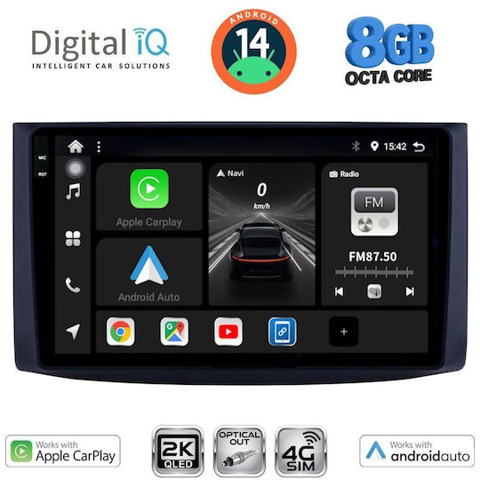 Digital IQ Car Audio System for Chevrolet Aveo 2006-2010 (Bluetooth/USB/WiFi/GPS/Apple-Carplay/Android-Auto) with Touch Screen 9"