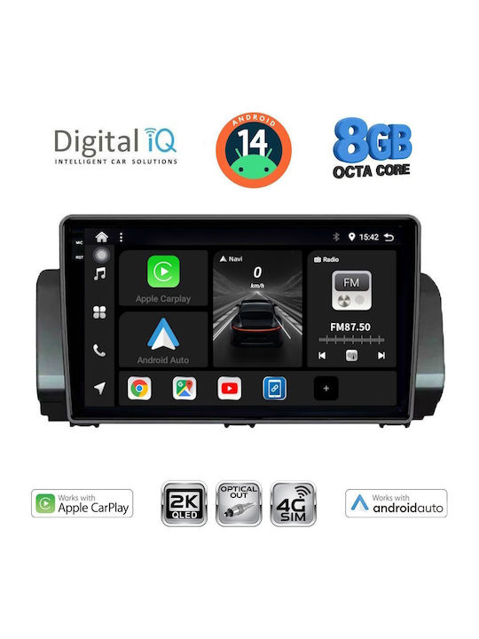Digital IQ Car Audio System for Dacia Logan / Sandero / Jogger 2020 (Bluetooth/USB/WiFi/GPS/Apple-Carplay/Android-Auto) with Touch Screen 9"