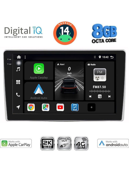 Digital IQ Car Audio System for Alfa Romeo Mito 2008-2018 (Bluetooth/USB/WiFi/GPS/Apple-Carplay/Android-Auto) with Touch Screen 9"