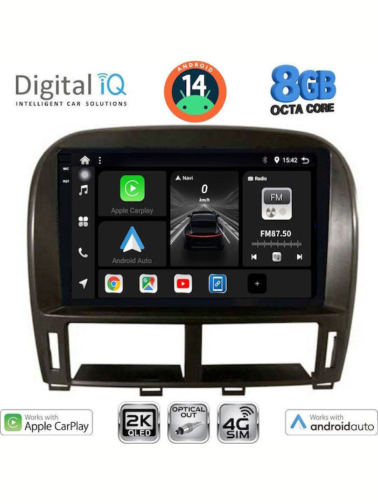 Digital IQ Car Audio System for Jaguar XF Lexus LS 2000-2006 (Bluetooth/USB/WiFi/GPS/Apple-Carplay/Android-Auto) with Touch Screen 9"