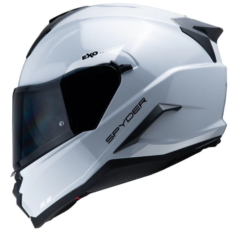 Spyder Exo Plain V2 Shiny Arctic White/Silver Motorcycle Helmet