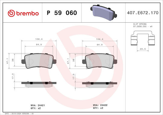 Brembo Brake Pad Set Disc Brake P 59 060