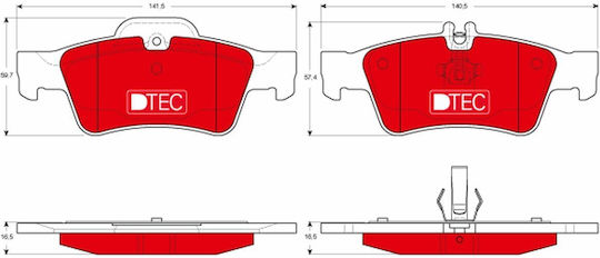 Trw Brake Pad Set Disc Brake Gdb1546dte