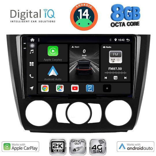 Digital IQ Ηχοσύστημα Αυτοκινήτου για BMW Σειρά 1 2004-2013 με A/C (Bluetooth/USB/WiFi/GPS/Apple-Carplay/Android-Auto) με Οθόνη Αφής 9"