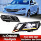 Front Lights Set Skoda Octavia Mk3 2017-2022 Drl Black Carner