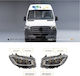 Μπροστινά Φανάρια Set Mercedes-benz Sprinter W907 2018-2023 Μαύρα Full Led Carner