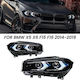Front Lights Set Bmw X5 F15 2013-2018 X6 F16 2014-2019 Conversion To G05 G06 Look Black