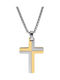 Liska Men's Cross from Gold Plated Steel with Chain