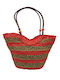 Wicker Beach Bag Red