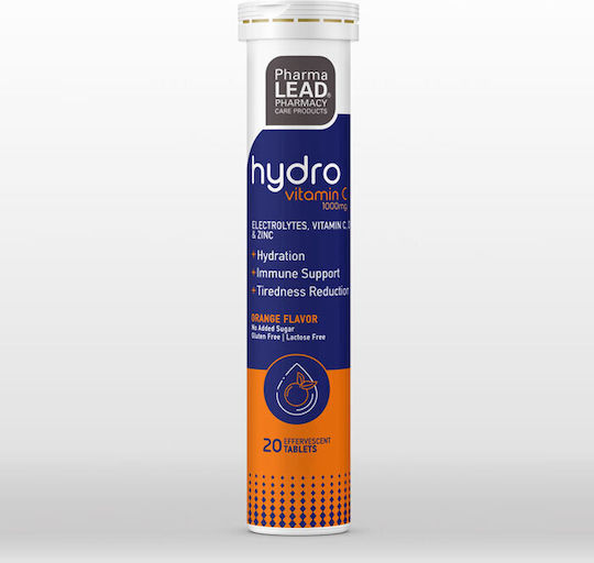 Pharmalead Hydro Vitamin C Βιταμίνη για Ενίσχυση του Ανοσοποιητικού, τo Δέρμα & Αντιοξειδωτική δράση 1000mg Πορτοκάλι 20 αναβράζοντα δισκία