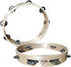 V-tone Beige Wooden Hand Tambourine with Single Row Jingles