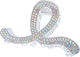 Метален Нокът Rhinestone Hair Clip Claw Сребърен