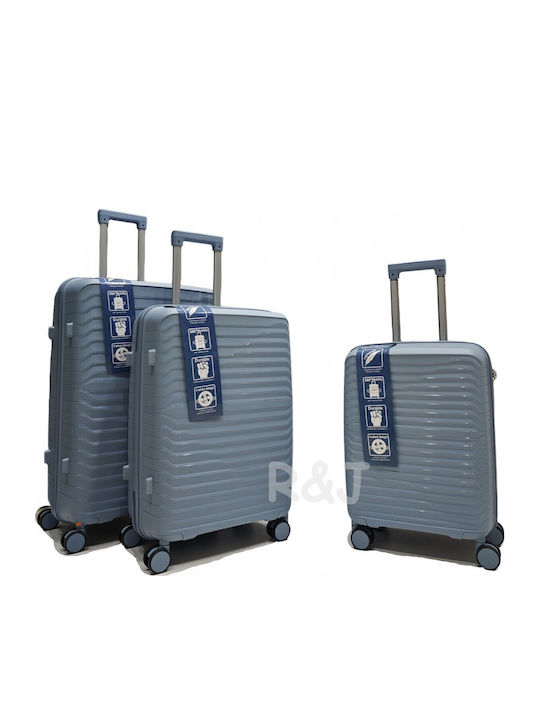 Felbags Travel Suitcases Hard Ice Blue with 4 Wheels Set of 3pcs FELEK7394367