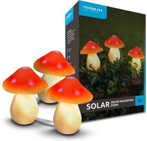 Modee Lighting Σετ 3 Ηλιακά Φωτιστικά με Θερμό Λευκό Φως 2700K IP44 85x85x10εκ.