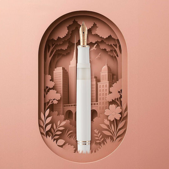 Pelikan Souverän M600 White Rose Gold Special Edition Fountain Pen 4012700827449 Extra Fine 14k Nibs