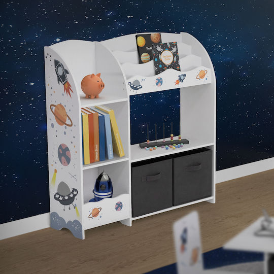 Kids Wall Mount Shelf White 93x30x98cm