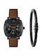 Ted Baker Caine Herrenuhr 42mm Batterie mit Schwarz Metallarmband