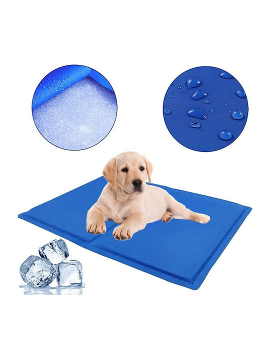 Saltea Răcoritoare Pentru Animale De Companie Gel Special 93×78cm Cu Două Fețe Qlyb-22 Albastră
