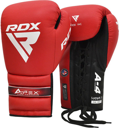 RDX Boxhandschuhe Leder für Kampf Rot