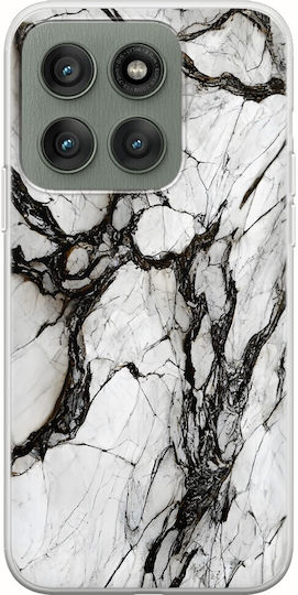 Cracked Marble White Black Motorola Edge 60 Fusion 5G Flexible TPU Transparent Silicone