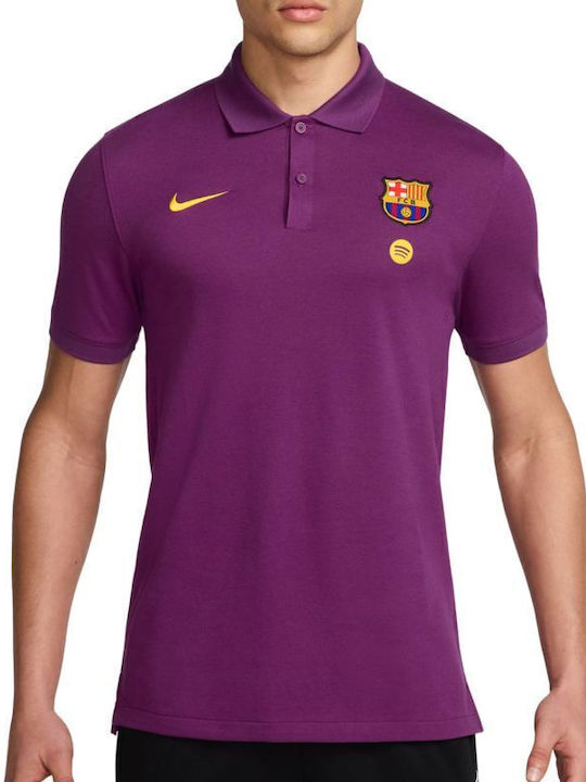 Nike FC Barcelona ポロシャツ 紫 Nike Fc Barcelona Dri-FIT Polo Athletic Short Sleeve Blouse Purple